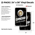 thumbnail image 2 of Espresso (2-PACK) 24" x 36" Vinyl Decals | Sign Insert Peel & Stick Decals Stickers Window Signs, 2 of 2