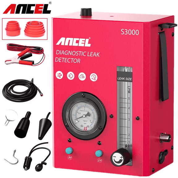 ANCEL Car Smoke Leak Detector EVAP Car Smoke Leakage Diagnostic Tool with Fuel Pressure Gauge, Flowmeter Displayfor, Oil Level Gauge