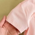 thumbnail image 4 of hengsof Girls Sweet Bow Short Sleeve Top Solid Color Round Neck Casual T-Shirt Suitable for Children Aged 1-10 Soft Breathable Comfortable Shirt, 4 of 6