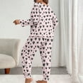 thumbnail image 6 of Womens Plus Size Pajamas Set Long Sleeve Loungewear 2 Piece Set Soft Printed Lounge Sets Pjs Oversized Loose Relaxed Fit Sleepwear 2 Piece Matching Lounge Set, 6 of 6