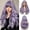 Purple, variant on Phocas Purple Wig for Women 22 Inch Long Purple Wavy Wigs with Bangs Natural Curly Hair for Daily Use