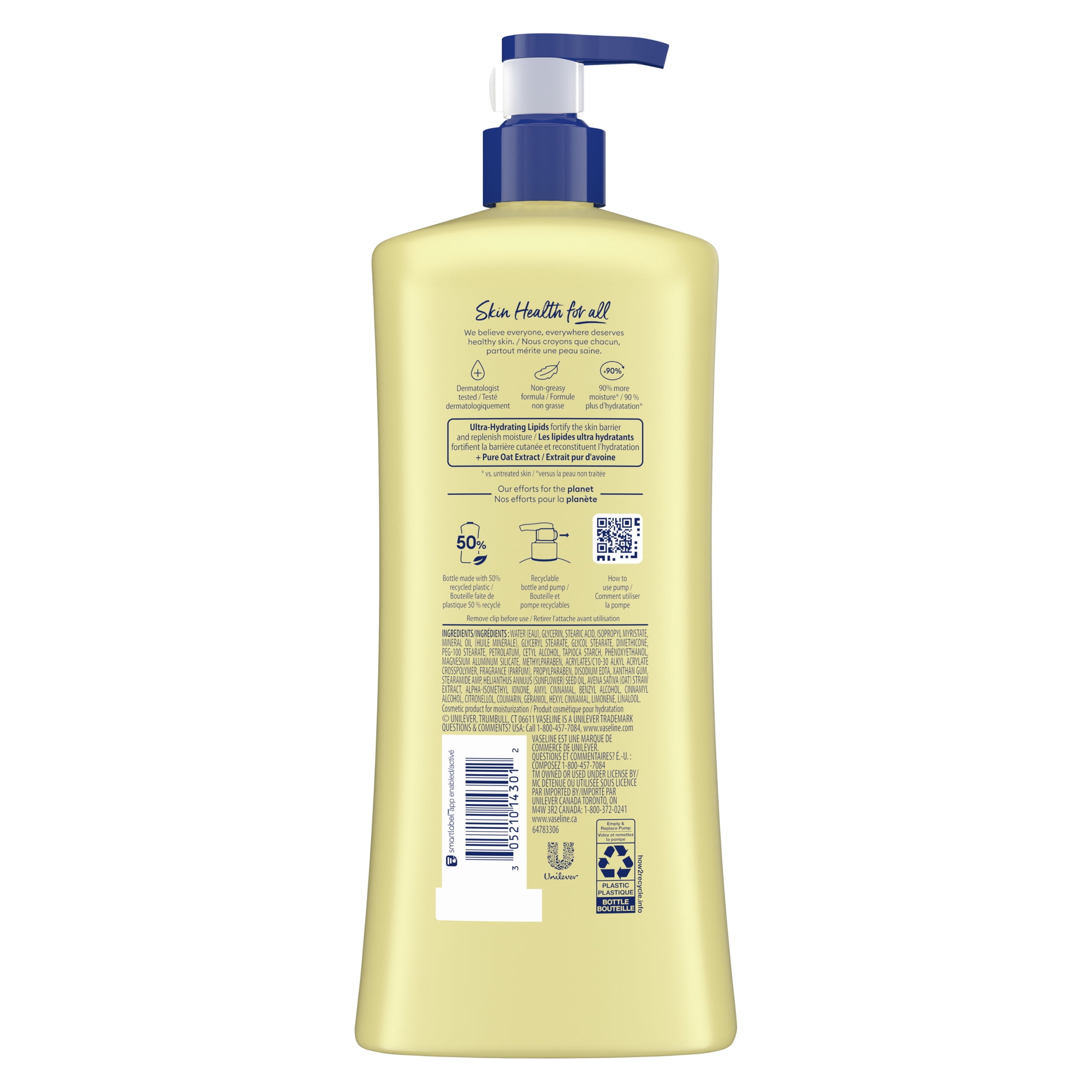 Vaseline Intensive Care Nourishing Moisture Body Lotion for Dry Skin, Lotion Made with Ultra-Hydrating Lipids + Pure Oat Extract for Nourished, Healthy-Looking Skin, 32 fl oz