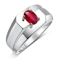 thumbnail image 6 of RYLOS Men's Rings 14K White Gold Ring Classic Solitaire 7X5MM Oval Shape Gemstone Designer Band Ruby July Birthstone Rings For Men Size 8, 6 of 7