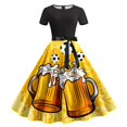 thumbnail image 3 of WILLBEST Vestidos Casuales Vestido Informal de Verano para Mujer, Cuello Redondo, Manga Corta, Cinturón Extraíble, Estampado Oktoberfest Mediana, 3 of 3