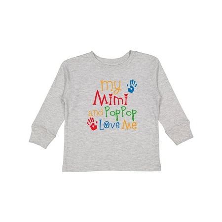

Inktastic Mimi and PopPop Love Me Gift Toddler Boy or Toddler Girl Long Sleeve T-Shirt
