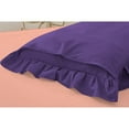 thumbnail image 3 of 2 Piece Ruffle Solid Purple Pillow Shams, (Standard 20X26 Pillow Cover), 100% Egyptian Cotton, 800 Thread Count, Standard Size, 3 of 3