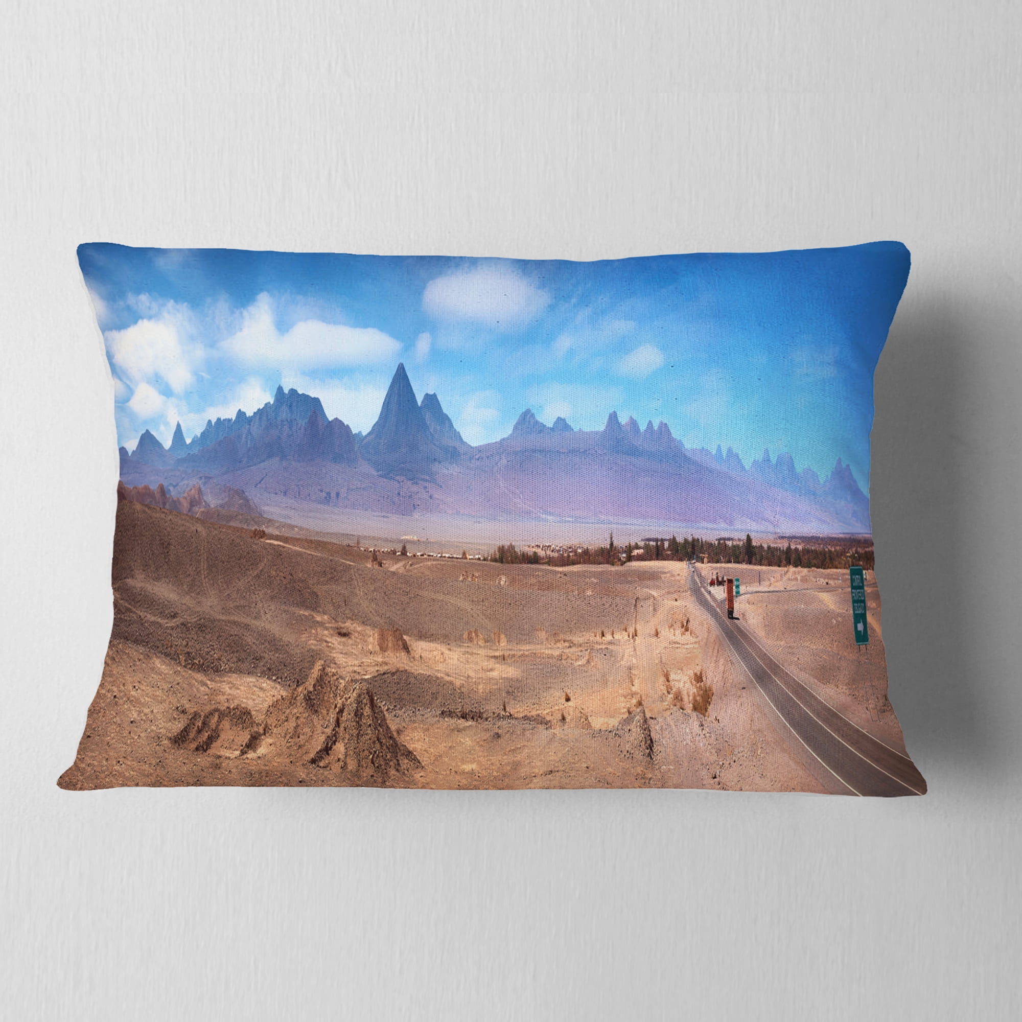 Designart San Pedro de Atacama Chile Panorama - Cityscape Throw Pillow - 12x20