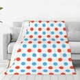 thumbnail image 1 of Balery Red Blue Polka Dots Manta de Felpa Suave y Acogedora – Cobija de Franela Aterciopelada para Cama, Lavable y Cálida para Sofá, Mascotas, Transpirable-60"x50", 1 of 7