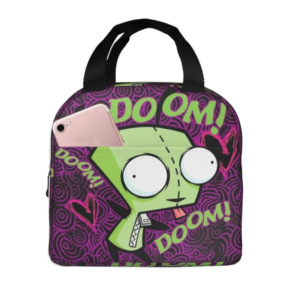 Invader Zim Lunch Bag Tote Bag Insulated Lunch Box Picnic Beach Fishing Work