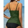 thumbnail image 2 of Charmo Women's High Neck Tankini Tops Only Tummy Control Swimsuit Top Ruched Swim Top Without Bottoms, 2 of 5