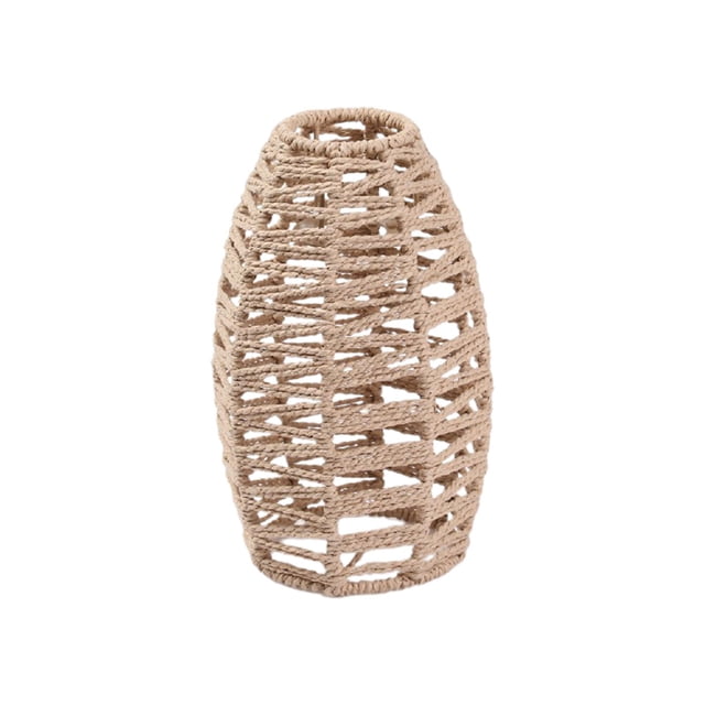 Pantalla colgante de ratán con cuerda para lámpara colgante, para instalación en comedor, la bombilla de 22x9x5.5CM