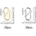 thumbnail image 3 of 1Box 60pcs 2 Colors S-Hook Necklace Clasp 304 Stainless Steel Chain Clasps Metal S Hooks Clasps Golden & Stainless Steel Color Connectors S-Shaped Hook for Necklace Jewelry Making, 3 of 7