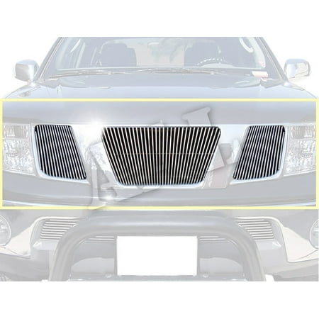 Aluminum Grille Billet Car Grill - AAL REPLACEMENT BILLET GRILLE / GRILL INSERT For 2005 2006 2007 2008 NISSAN FRONTIER 3PCS UPPER BOLTON LOGO COVERED