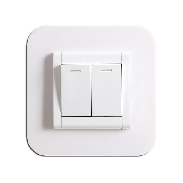 Injueey Pegatina para interruptor, funda protectora blanca transparente, decoración de enchufe moderna tridimensional, moda para dormitorio, Decoración del hogar Blanco, apertura única 8.6 cm * 8.6 cm