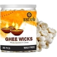 thumbnail image 1 of Ghee Wicks Craftsman SATVIK, paquete de 50 unidades, para Puja, quemado durante 30 minutos, 1 of 9