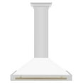 thumbnail image 5 of ZLINE 36 ZLINE Autograph Edition Stainless Steel Range Hood with White Matte Shell and Champagne Bronze Handle (KB4SNZ-WM-36-CB), 5 of 5