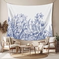 thumbnail image 2 of Blue Spring Floral Large Tapestry for Bedroom Wall Hanging Tapestry,Watercolor Botanical Summer Vintage Ceiling Backdrop Tapestries Poster Blanket Wall Decor for Teens Room Living Room 86" x 104", 2 of 8