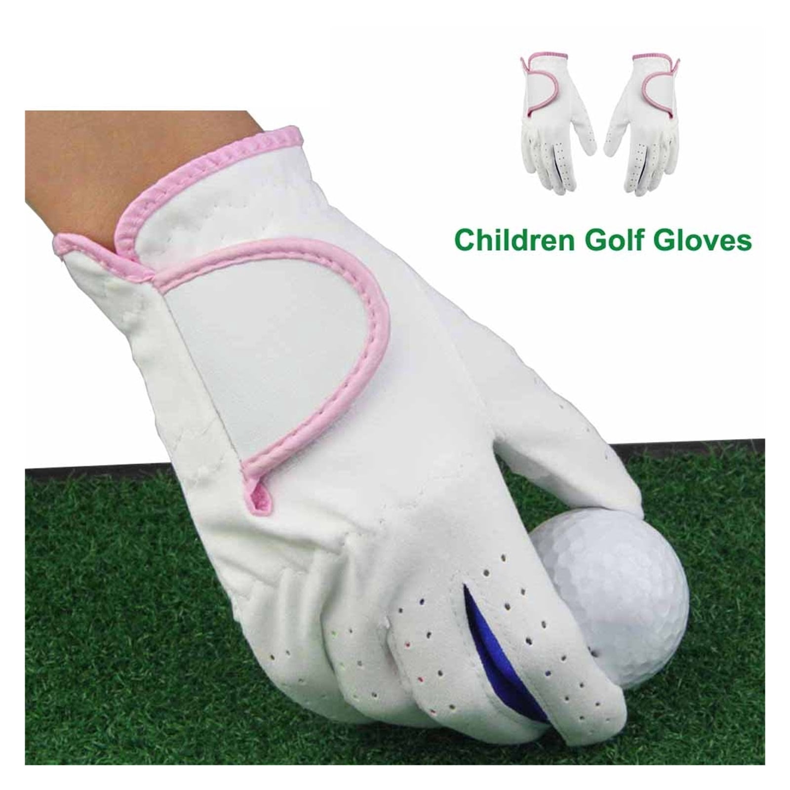 1Pair Child Golf Gloves, for Kids Youth Junior , Microfiber Cloth Gloves