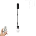 thumbnail image 1 of FSLiving DIY Remote Control Track Spotlight Industrial Look Black Pendant Light J-Type Track Dimmable Light with Telescoping Rod Adjustable Gimbaled Lamp-Post Decorate for Shop Kitchen - 1 Light, 1 of 9