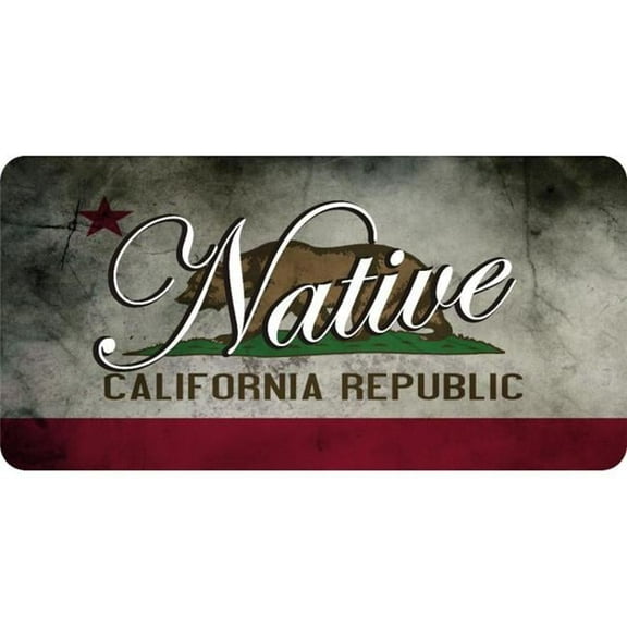212 Main LPO5148 6 x 12 in. Native on California Republic Flag Photo License Plate