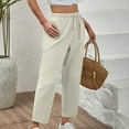 thumbnail image 5 of Hvyesh Women Linen Wide Leg Pants Summer Drawstring Casual Lounge Pant 2025 Beach Travel Vacation Clothes with Pockets, 5 of 9