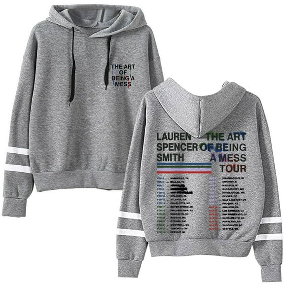 Lauren Spencer Smith l'Art d'Être une Tournée de Désordre Merch Chandails à Capuchon Pulls Femmes Hommes Mode Urbaine, Gris, TTG