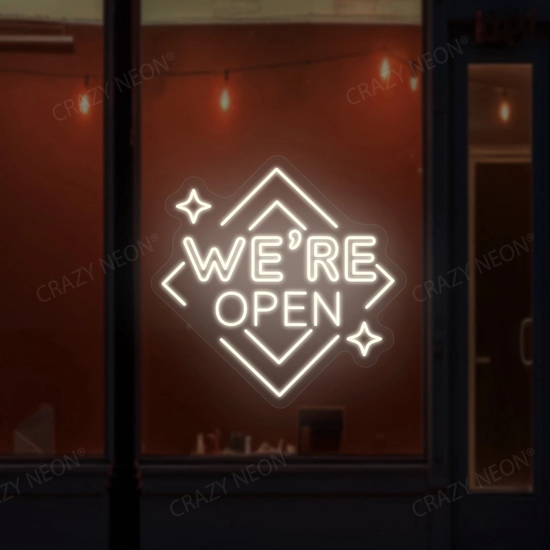 We Are Open Square Sign (Yellow, 36"(W)x36"(H))