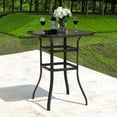 thumbnail image 3 of Nuu Garden 32 Inch Outdoor Patio Bar Height Bistro Table with Tempered Glass, Table Top and Metal Frame, Suitable for Patio, Back, Yard, Cafes, Bistro, Black, 3 of 10