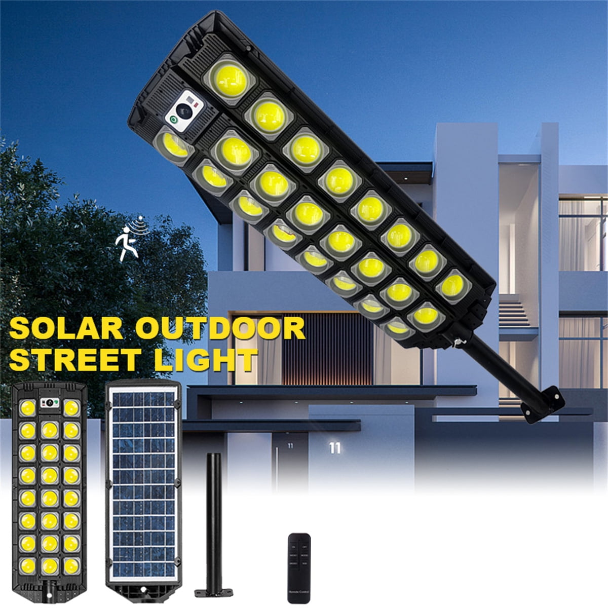 Solar Street Lights,150000LM Super Bright Outdoor Solar Lights Dusk to Dawn, Large Solar Street Lights Waterproof, Solar Security Flood Lights for Area Lighting Yard Garden Patio Parking Lot Home