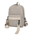thumbnail image 1 of Bolso de mensajero con patrón de celosía retro para mujer Mochila pequeña de color puro (caqui) Likrtyny Para estrenar, 1 of 9
