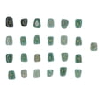thumbnail image 2 of Juego de 25 uds de piedras rúnicas talladas a mano, Aventurina verde pulida, alfabeto portátil grabado para personas mayores para profesionales principiantes, 2 of 5
