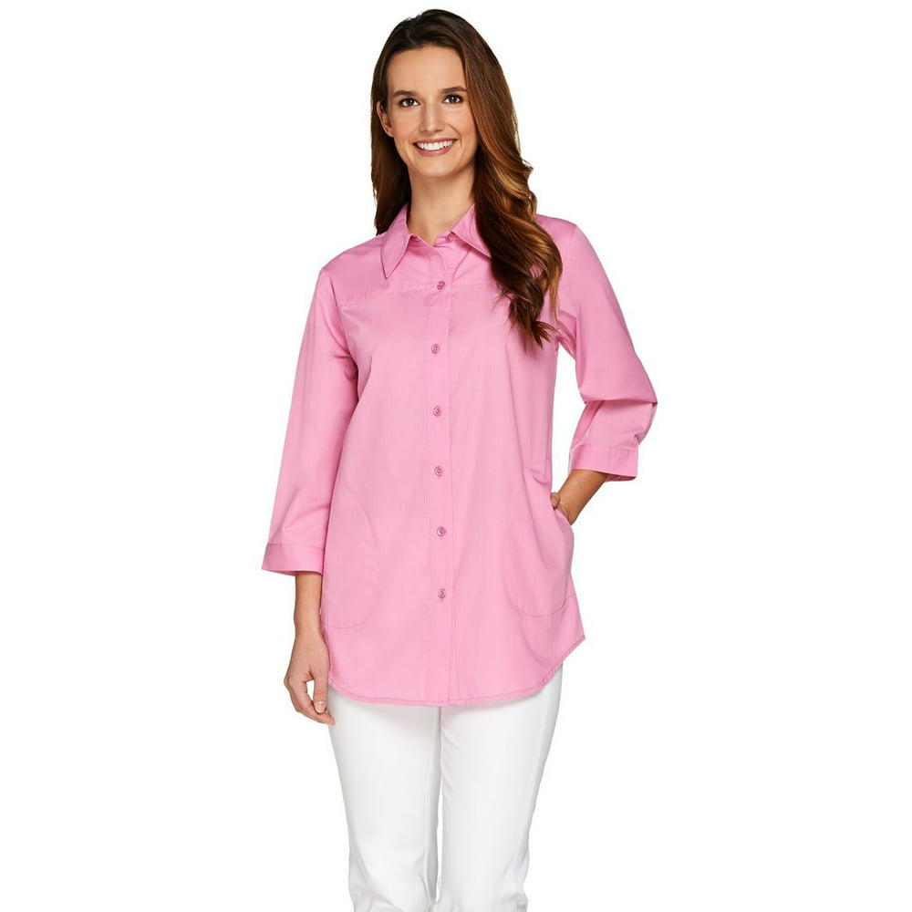 Brand - Joan Rivers Boyfriend Shirt 3/4 Slvs A276061 - Walmart.com ...