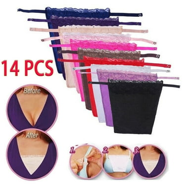 US 14Colors Women's Lace Clip-on Mock Camisole Bra Insert Overlay Modesty Panel