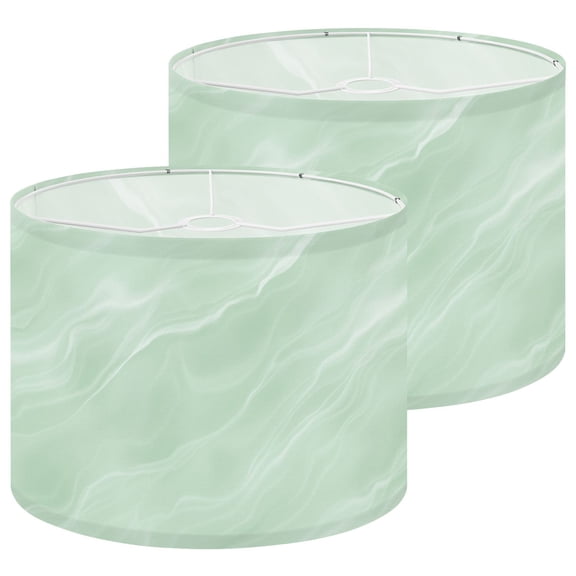 Lampshades 2 Pack Soft Mint Green Watercolor Wave Abstract Spring Decor 13"x13"x10" Light Shade for Table Lamps Floor Lamp Shades Lampshade Replacement Easy Assembly