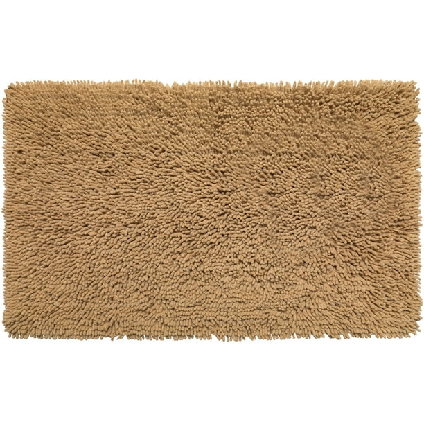 Kensington Shaggy Chenille Cotton Noodle Bath Bathroom Rug 21" x 34