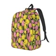 thumbnail image 1 of Easygdp Tulips Flowers Mochila de Lona Resistente para Laptop, Compatible con Laptops de 15 a 17 pulgadas, Ideal para Escuela, Trabajo y Viajes-Small, 1 of 5