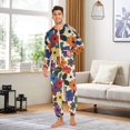thumbnail image 6 of FORMRS Onesies Pajama for Adults Unisex Hoodie Winter Jumpsuit One Piece Sleepwear, Sizes S-2XL, Large Colorful Flowers Pattern, 6 of 7