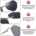 thumbnail image 4 of Heart Sunglasses Women Polarized Metal Frame Trendy Cute Heart Shaped Sunglasses UV400 Protection, 4 of 5