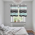 thumbnail image 5 of Turquoise Black Stripe Kitchen Curtains Small Short 39 Inch Length, Modern Abstract Coarse Striped Grommet Top Bedroom Living Room Curtains, Light Filtering Cafe Curtain Drapes 2 Panels Set 55''x39'', 5 of 9