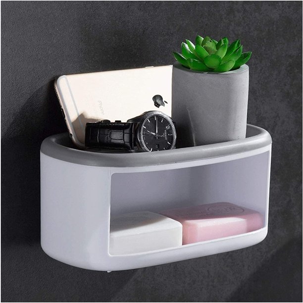 Caja de jabón esencial para el hogar Jabonera de plástico con orificios de drenaje, puede colocar artículos pequeños en la caja de jabón montada en la pared, caja de jabón multifunción Fason ZYY-2725