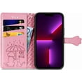 thumbnail image 6 of for Apple iPhone 13 (6.1 Inch) Cartoon Cute Wallet Case,Cat Dog Style Flip Phone Cover with ID Card Holder PU Leather Cases for Apple iPhone 13 MG Pink, 6 of 7