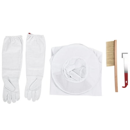 

4 in 1 Professional Beekeeping Protective Accessories Set Upper Garment Gloves HivE tool Brush