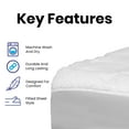 thumbnail image 6 of BizChair Mattress Pad - White Deep Pocket Mattress Cover - Full Size - Quilted Cotton Top - Hypoallergenic - Fits 8"-21" Mattresses, 6 of 11
