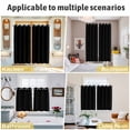 thumbnail image 6 of Pure Black Kitchen Curtains 84 Inch Length, Simple Solid Color Grommet Top Bedroom Living Room Curtains, Light Filtering Cafe Curtain Drapes 2 Panels Set 84''x84'', 6 of 8