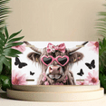thumbnail image 6 of 1 Pcs License Plate Covers & Frames, Cow with Heartshaped Sunglasses For Decorative Front, Waterproof For Decoration Aluminum License Plate Covers & Frames Cover For Men Women, 12" X 6", 6 of 7