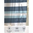 thumbnail image 6 of Sheer Curtains 72 Inches Long 2 Panels Set for Bedroom, Blue Striped Semi Sheer Curtains for Windows, Modern Gradient Abstract Lines Aesthetic Voile Window Treatments Rod Pocket Curtain, 6 of 7