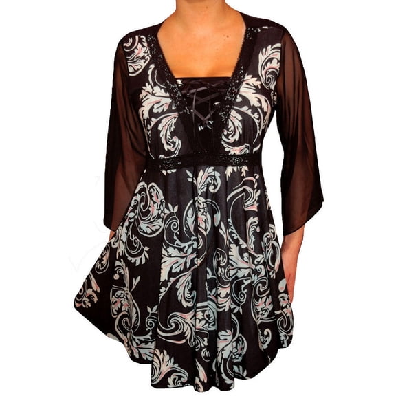 Funfash Black Aqua Blue Corset New Womens Plus Size Top Shirt Plus Size 1x Xl 16