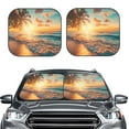 thumbnail image 2 of Gukieu Tropical Sunset Beach Scene Print Car Windshield Sun Visor, Foldable Anti-UV Car Sun Visor Suitable for Vans, Trucks Car Accessories-Large, 2 of 6