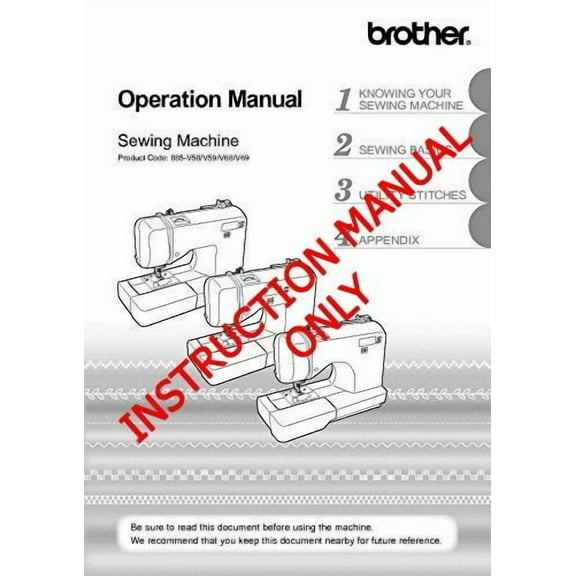 Brother CX155LA Sewing Machine Owners Instruction Manual (Paperback)
