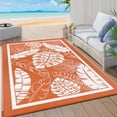 thumbnail image 5 of Findosom 6'x9' Outdoor Rug Patios Rug Waterproof RV Outdoor Rug Camping Rugs Reversible Plastic Straw Rug Large Outdoor Mat Outdoor Area Rug for Camping,Balcony Apartment,Patio,Picnic,Beach Orange, 5 of 13